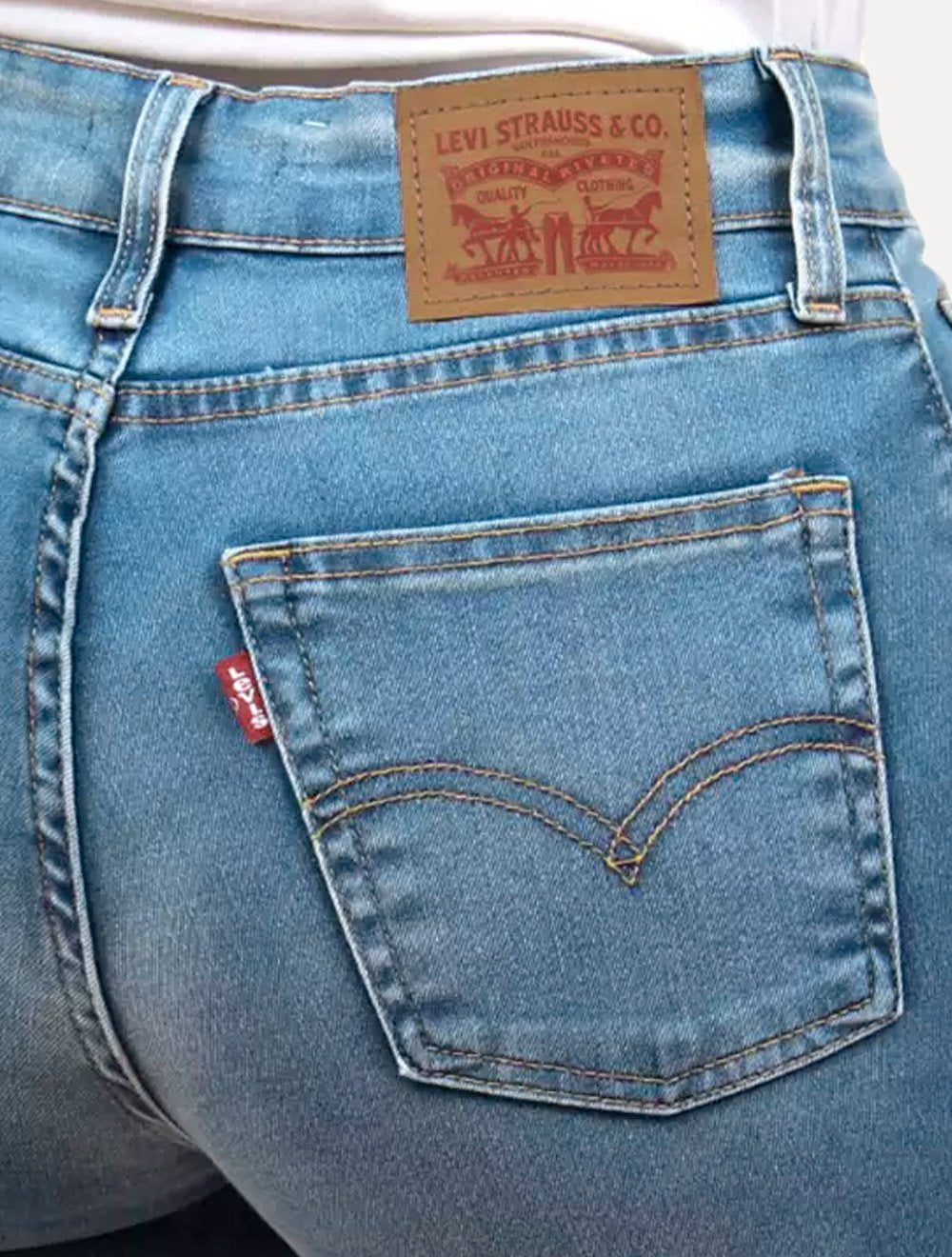 Calça Levis Jeans Feminina 725 High Rise Bootcut Azul Claro