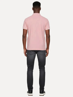 Polo Colcci Masculina Piquet Logo Bordado Rosa Claro
