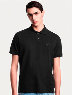 Camisa Polo Empório Armani Masculina Embossed EA Logo Embroidery Preta