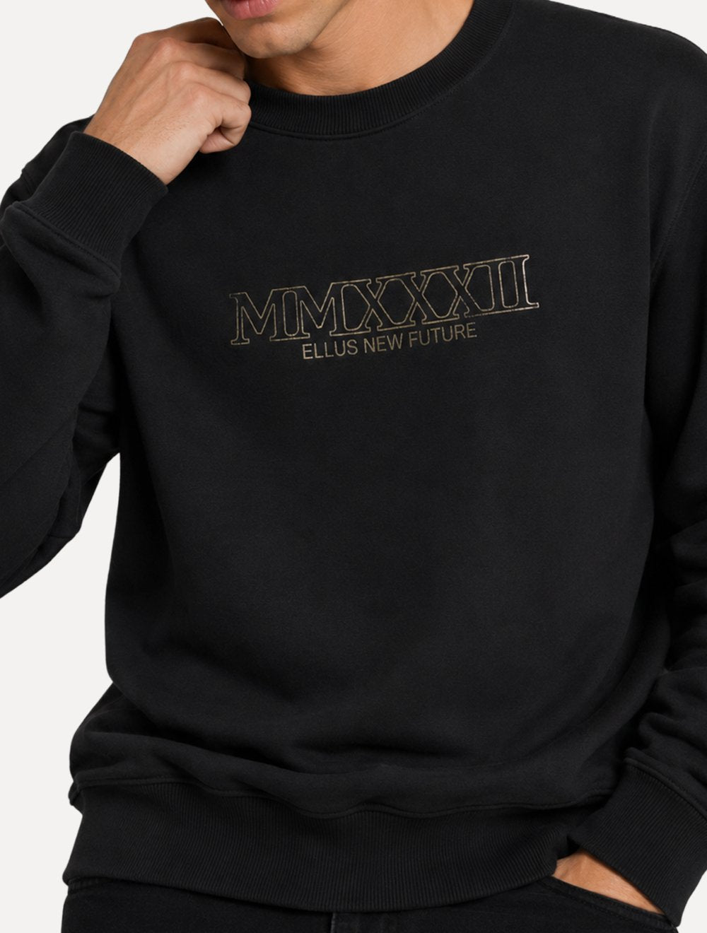 Moletom Ellus Masculino Crewneck Fleece New Future Preto