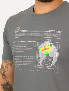Camiseta Aramis Masculina Regular Natural Process Cinza