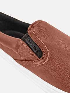 Tênis Dudalina Masculino Zara Slip On Couro Mistral Logo Marrom