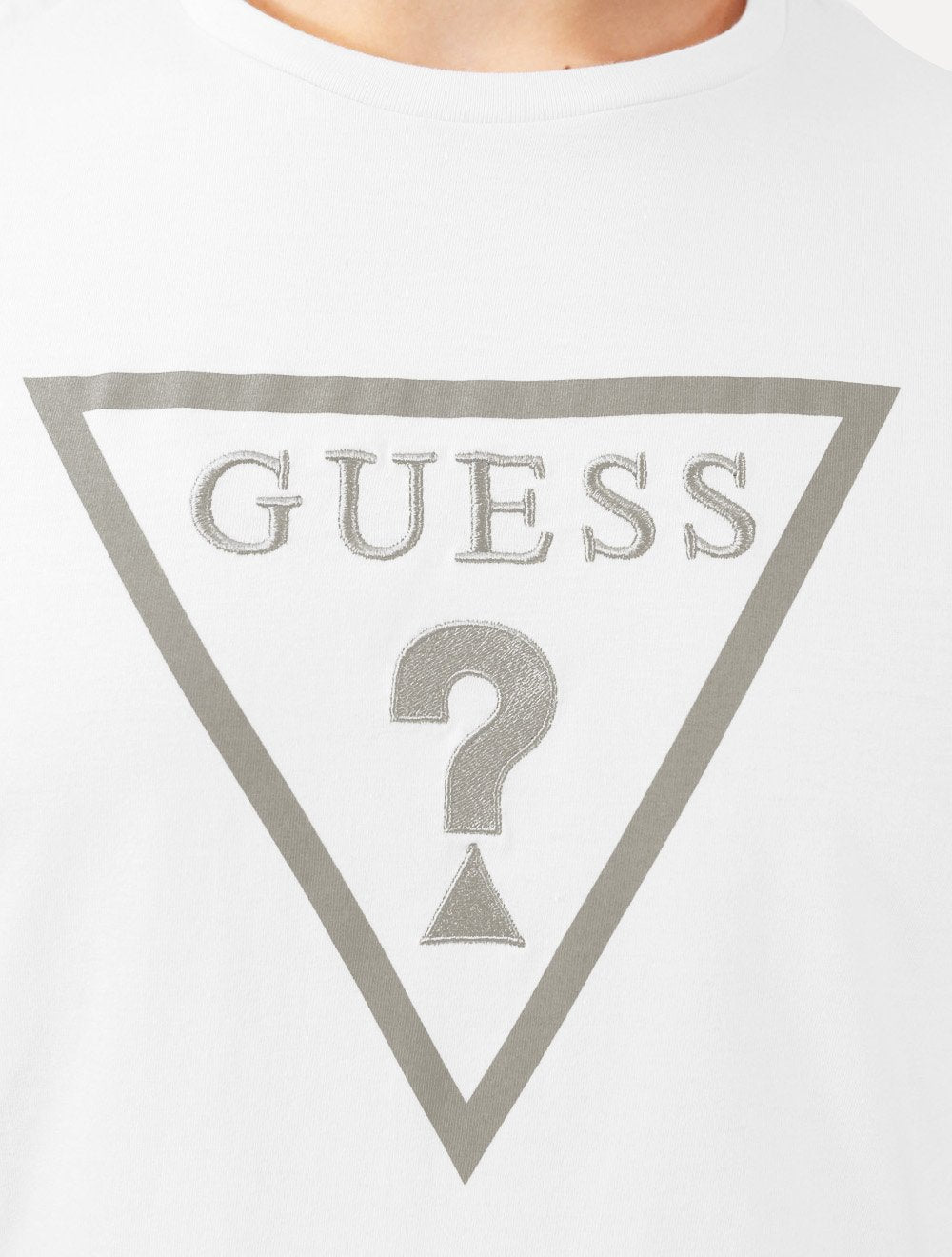 Camiseta Guess Masculina Classic Logo Embossed Branca