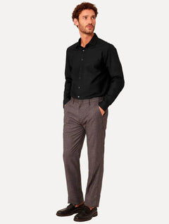 Camisa Dudalina Masculina Slim Tricoline Lisa Preta