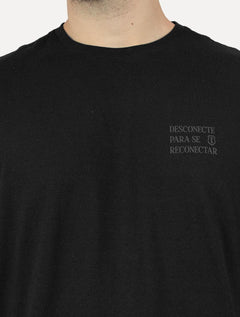 Camiseta Individual Comfort Fit Desconecte Estampa Preta