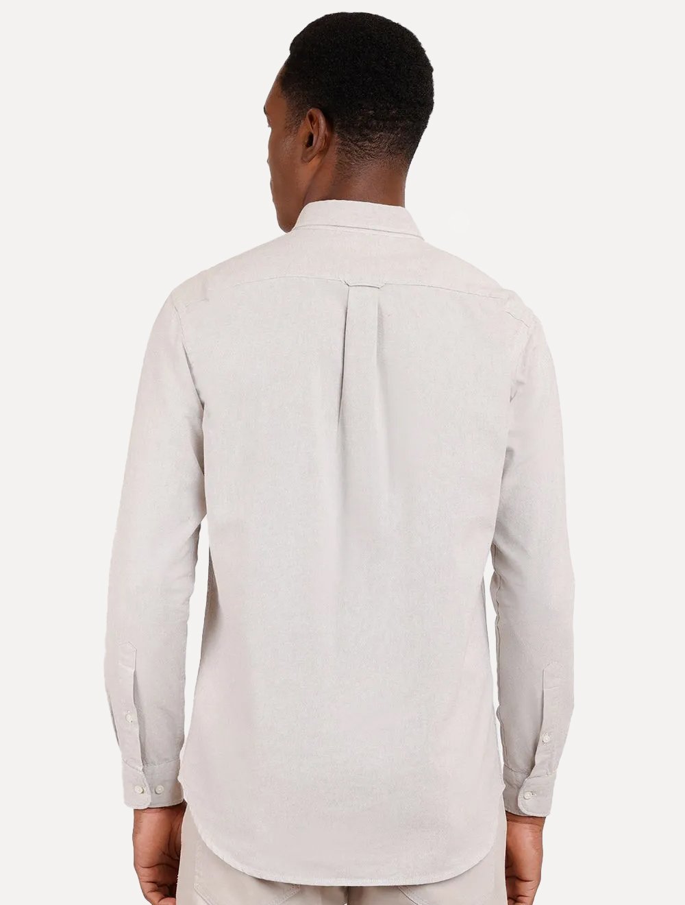 Camisa Aramis Masculina Slim Oxford Button Down Caqui Claro