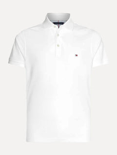 Polo Tommy Hilfiger Masculina Slim Piquet 1985 Branca