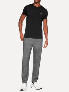 Kit Camisetas Empório Armani Masculina C-Neck Printed Logo Preta e Cinza Mescla