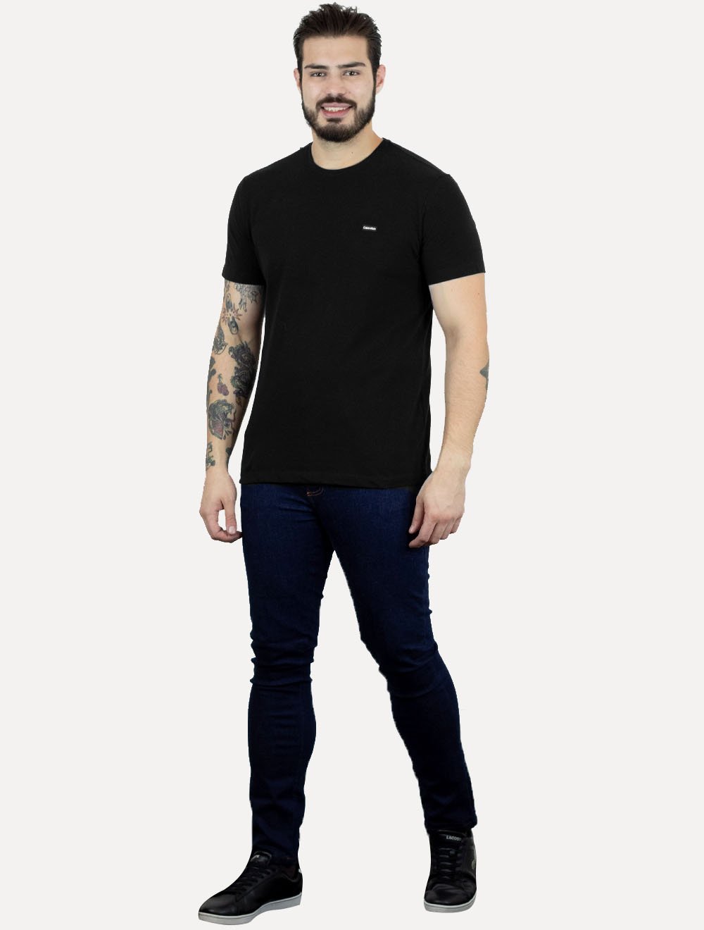 Camiseta Calvin Klein Masculina Piquet Orgânico Preta