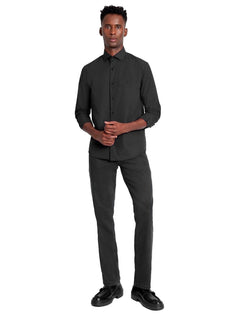 Camisa Aramis Masculina Slim Tricoline Micro Xadrez Stretch Preta