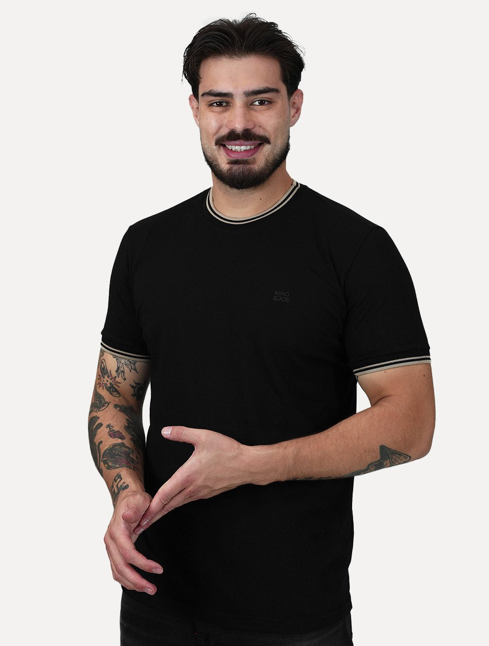 Camiseta King & Joe Masculina Premium Cotton Sport Preta