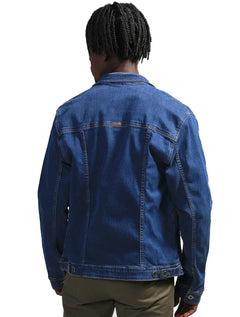 Jaqueta Dudalina Jeans Masculina Trucker Color Azul Médio
