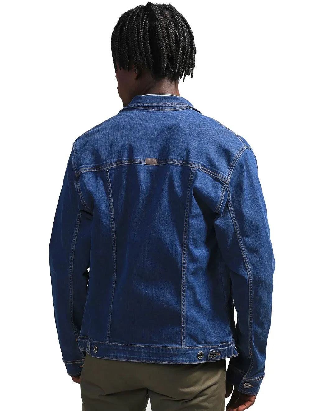 Jaqueta Dudalina Jeans Masculina Trucker Color Azul Médio