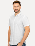 Camisa Aramis Masculina Manga Curta Slim Stretch Tricoline Branca