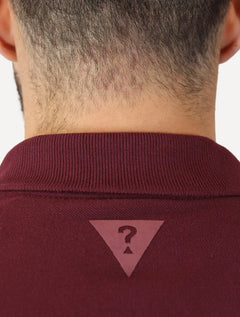 Polo Guess Masculina Piquet 1981 Bordado Bordô