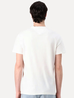 Camiseta Tommy Jeans Masculina Slim Linear Chest Off White