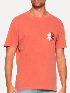 Camiseta Osklen Masculina Slim Rough Snow Icon Laranja