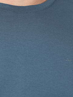 Camiseta Aramis Masculina Basic Lisa Mono Liquid Cotton Azul Médio