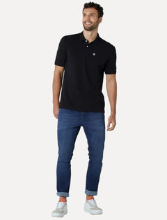 Polo Original Penguin Masculina Piquet Light Button Patch Preta