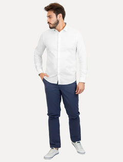 Camisa Ralph Lauren Masculina Slim Office Mono Stretch Branca