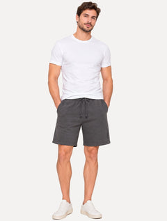 Bermuda John John Masculina Moletom New Basic Cinza Escuro