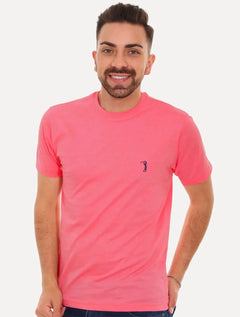 Camiseta Aleatory Masculina Dark Grey Icon Rosa Mescla
