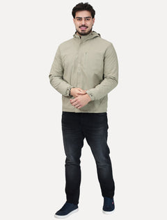 Jaqueta Dixen Masculina Corta-Vento Nylon Pocket Zip Areia