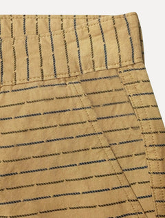 Bermuda Dudalina Masculina Sarja Slim Fio Tinto Listrada Marrom Médio