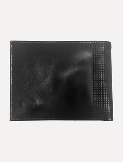 Carteira Aramis Masculina Couro Horizontal Grid Preto