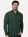 Suéter Dixen Masculina Tricot Manga Longa com Ziper Frontal Verde
