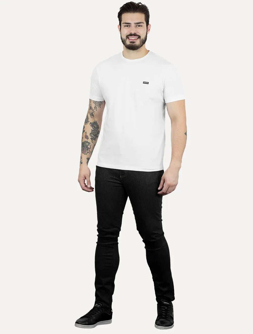 Camiseta Calvin Klein Masculina Piquet Orgânico Branca