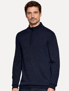 Blusa Aramis Masculina Tricot Gola Alta Half Zip Surton Azul Marinho