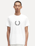 Camiseta Fred Perry Masculina Regular Laurel Wreath Graphic Branca