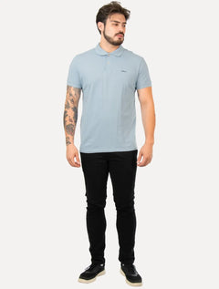 Polo Colcci Masculina Piquet Navy Logo Azul Maya