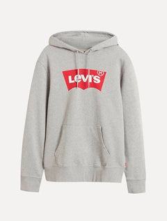 Moletom Levis Canguru Batwing Com Capuz Cinza Mescla