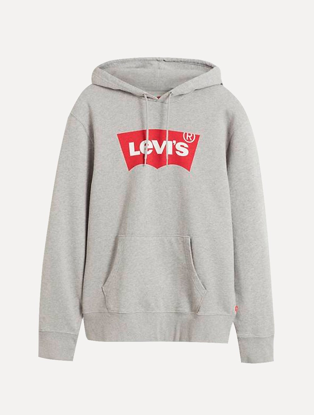 Moletom Levis Canguru Batwing Com Capuz Cinza Mescla