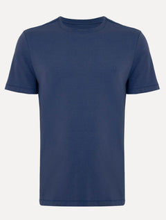 Camiseta Dudalina Masculina Essentials Modal Logo Azul Marinho