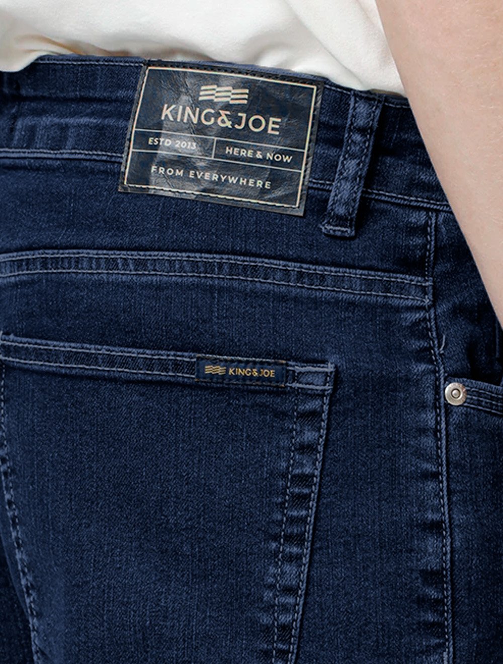 Calça King & Joe Jeans Masculina Slim Blue Black Soft Azul Médio