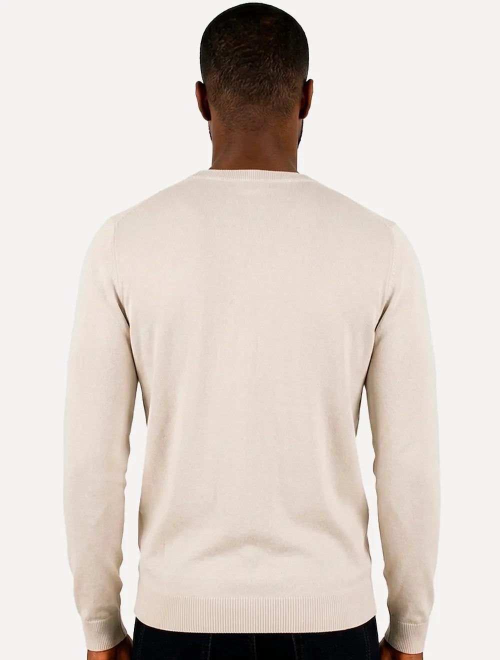 Suéter Calvin Klein Jeans Masculino Tricot Gola Careca Liso Areia