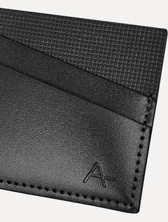 Kit Chaveiro e Porta Cartão Aramis Masculina Couro Texture Preta