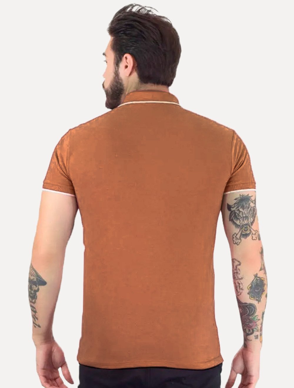 Polo Colcci Masculina Piquet Slim Light Logo Marrom