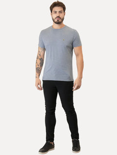 Camiseta Lacoste Masculina Jersey Pima Cotton Azul Mescla