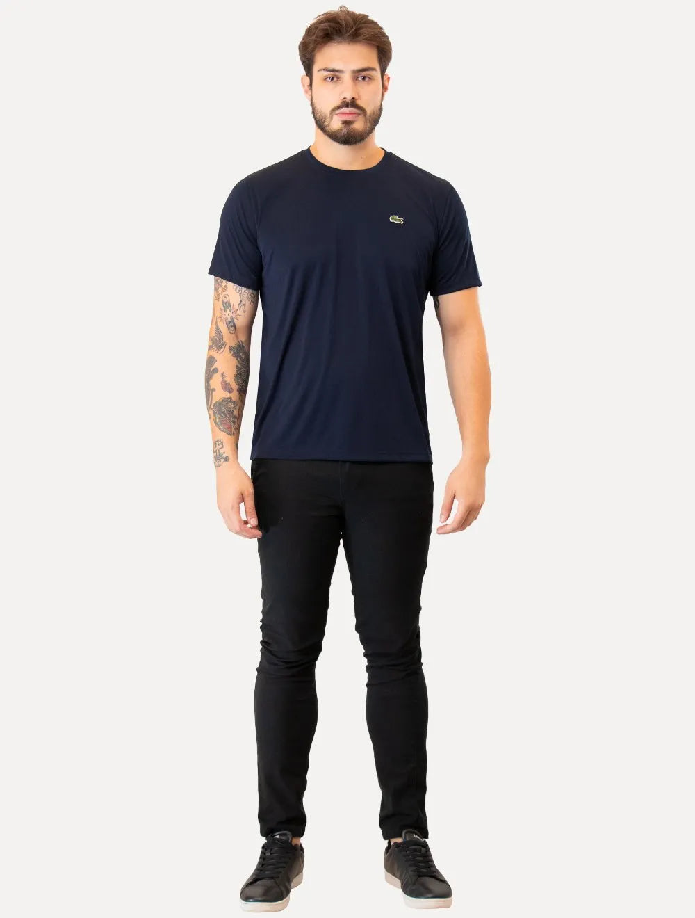 Camiseta Lacoste Plain Croc Trainning Poliéster Azul Marinho