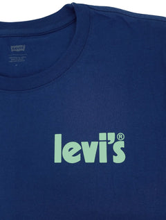 Camiseta Levis Masculina Relaxed SS Chest Logo Azul Escuro