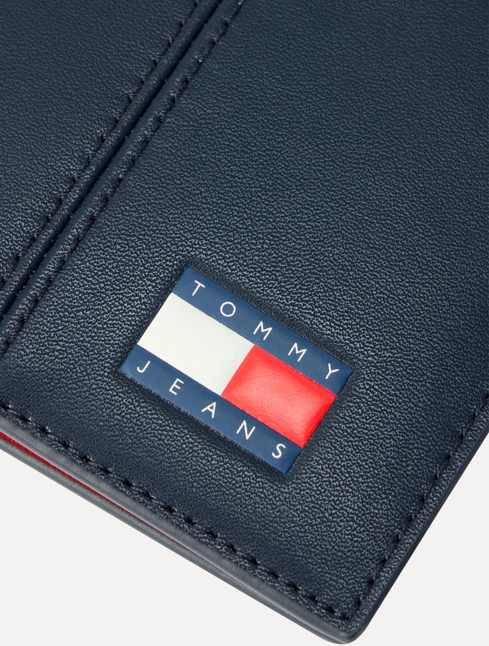 Carteira Tommy Jeans Heritage Red Couro Azul Marinho