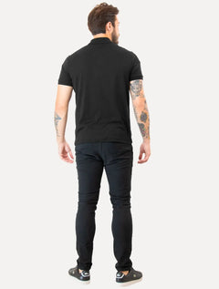 Polo Lacoste Masculina Malha Regular Fit Light Pima Cotton Preta