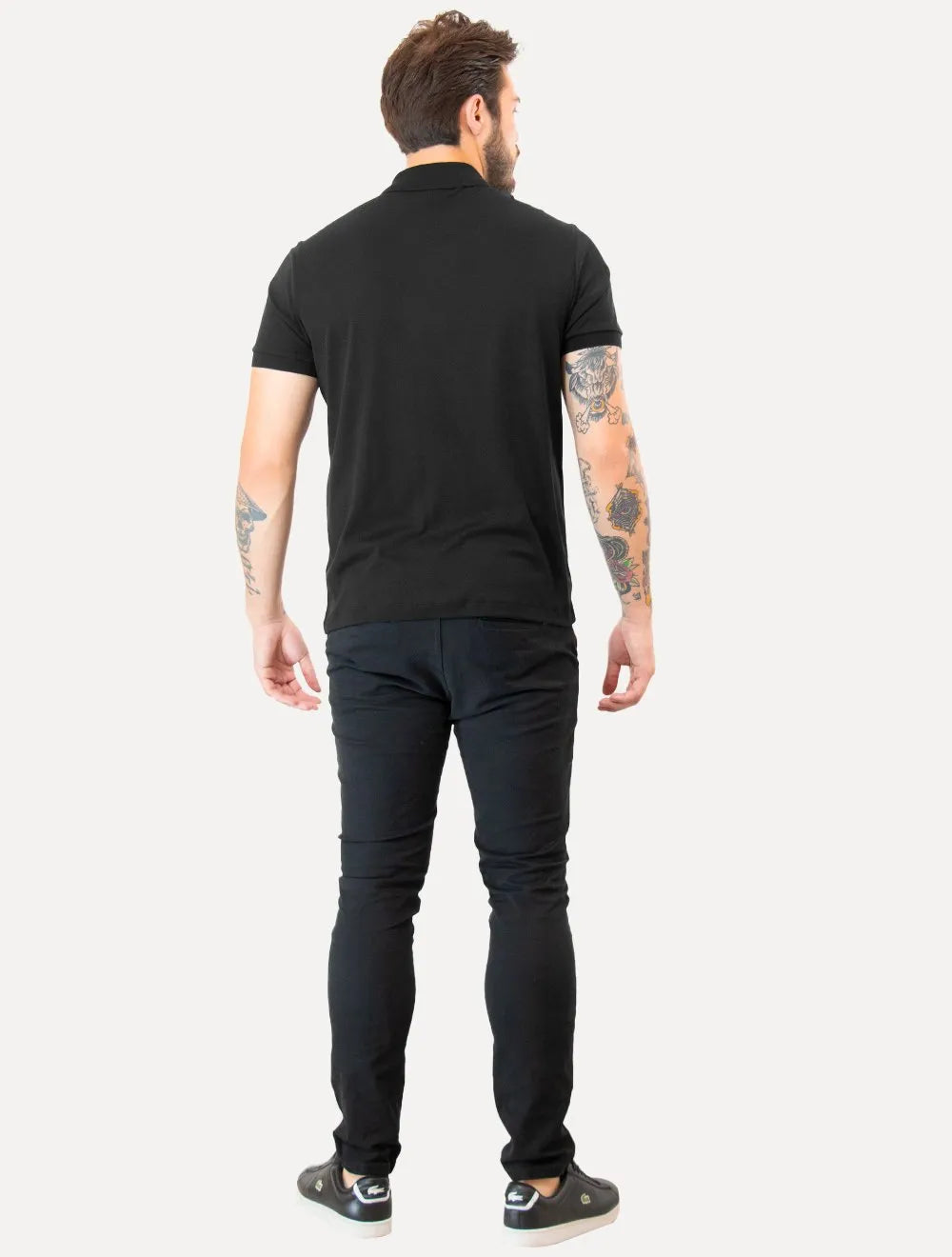 Polo Lacoste Masculina Malha Regular Fit Light Pima Cotton Preta