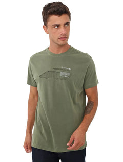 Camiseta Osklen Masculina Regular Vintage Pirarucu Live Verde Oliva