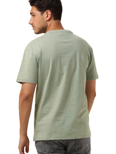 Camiseta Tommy Jeans Masculina Embroidered Signature Verde Sage