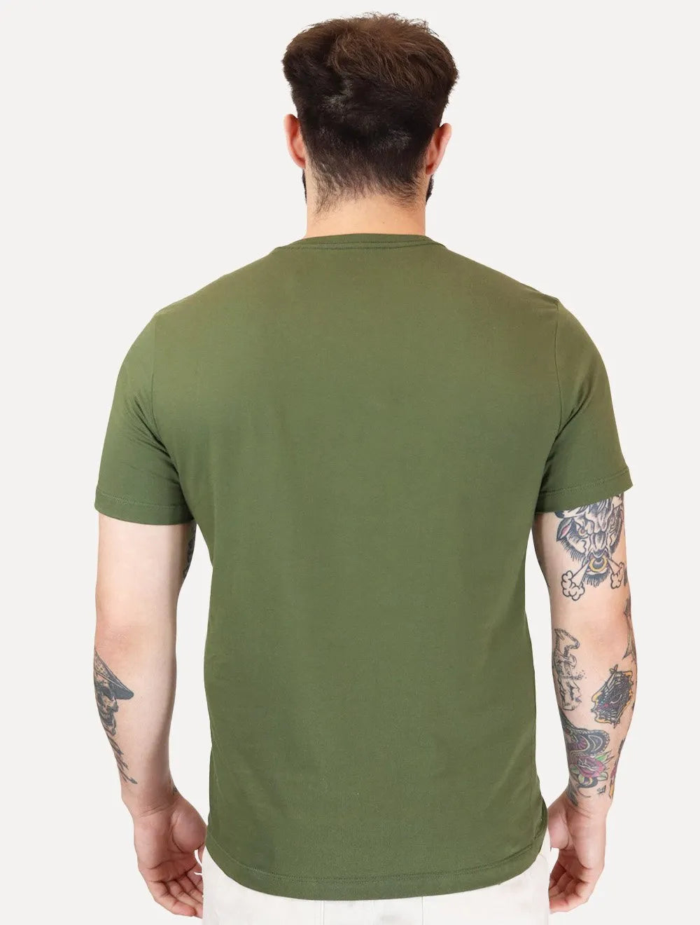 Camiseta Aramis Masculina Basic Lisa Mono Icon Verde Militar